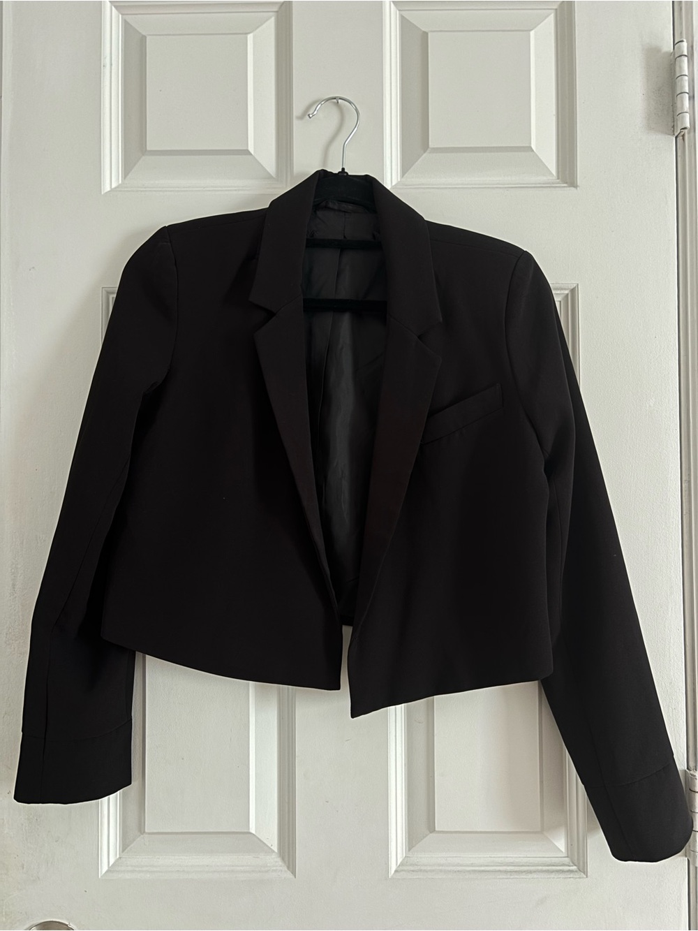 Women's Black Cropped Blazer Jacket